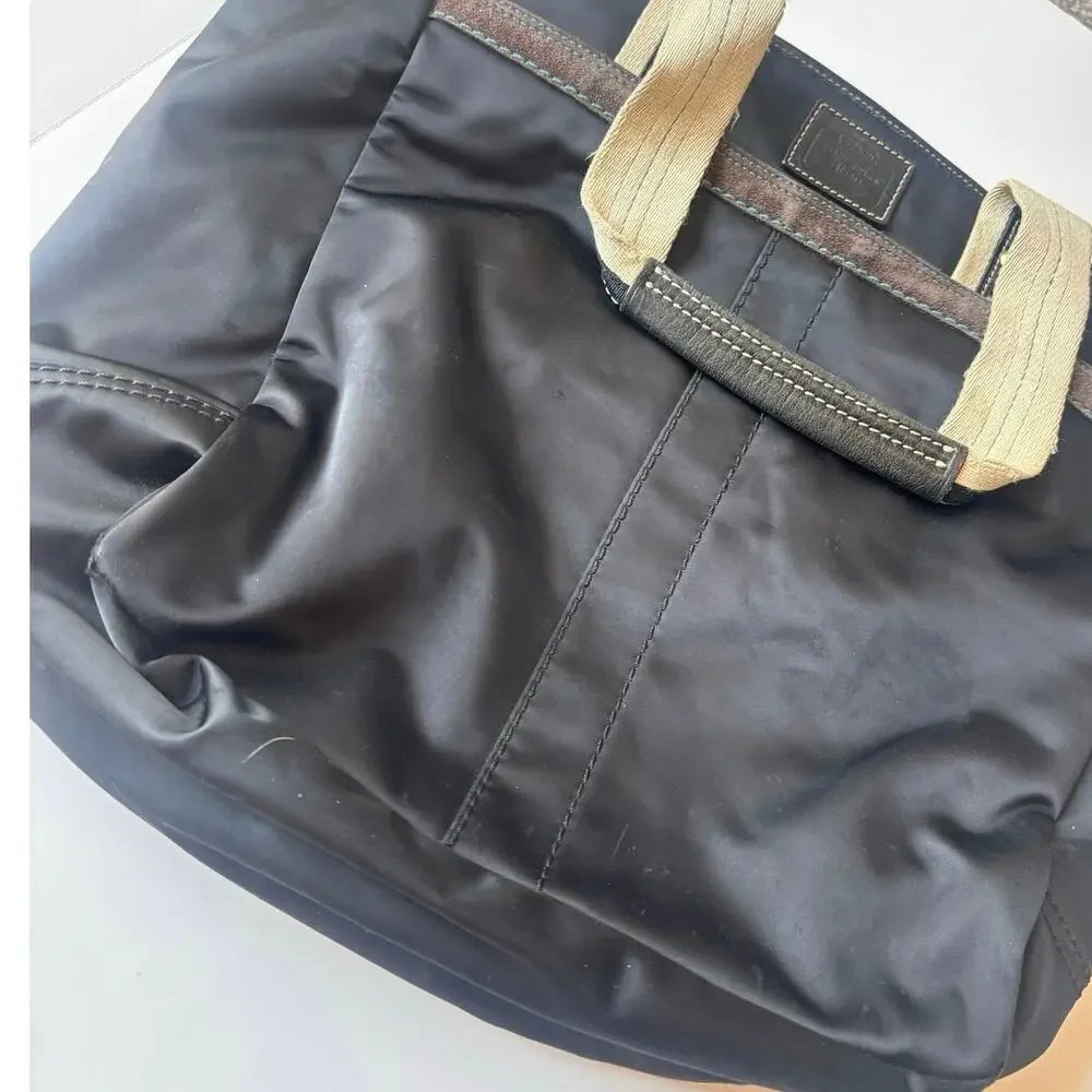 Coach Legacy Weekend Tote 19811 Black Nylon Leather Large Carryall Bag